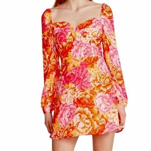 NWT Steve Madden Nicole Floral Print Sweetheart Neck Dress
